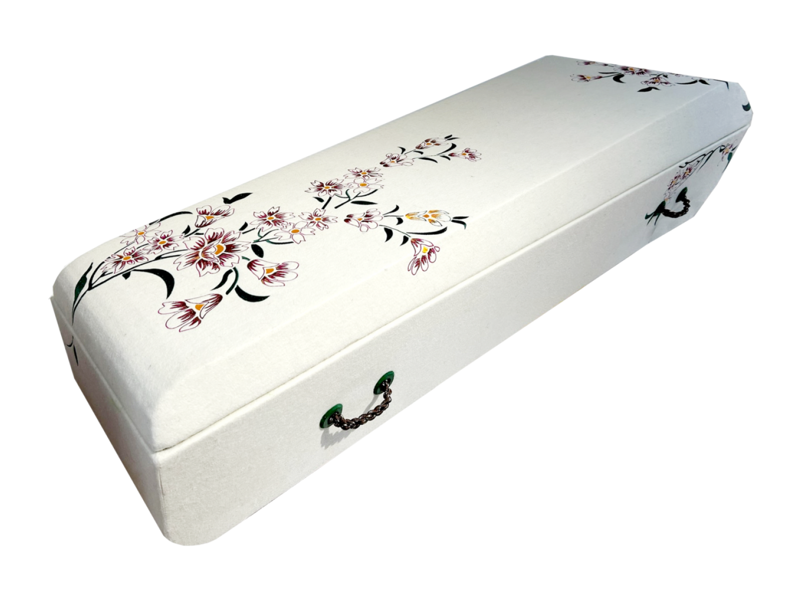 Felt casket with floral embroidery